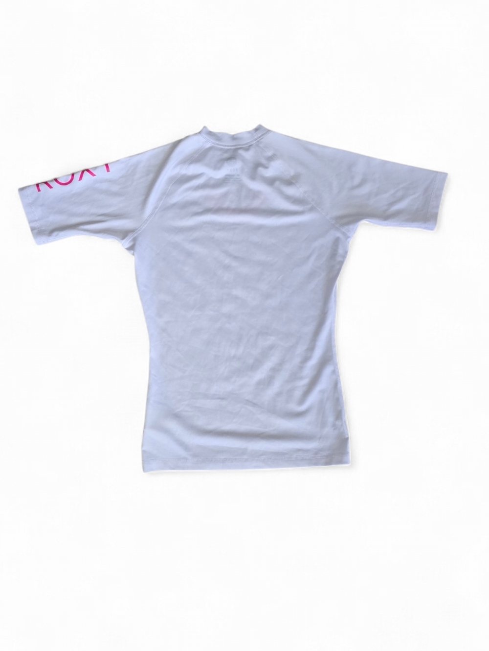 Roxy White & Pink Short Sleeve Rash Guard Surf Swim Top Medium - Picture 2 of 4
